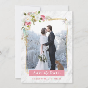 Elegant Romantic Watercolor Floral Wedding Save The Date