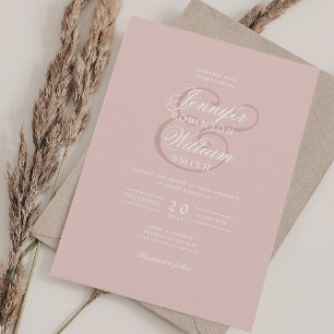 Elegant Romantic Wedding Classic Dusty Blush Pink Invitation