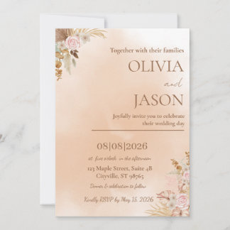 Elegant Romantic Wedding Invitation