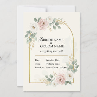 Elegant Romantic Wedding Invitation Minimal Mode