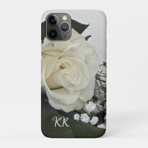 Elegant & Romantic White Rose Personalized iPhone 11 Pro Case