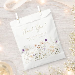 Elegant Romantic Wildflower Bridal Shower Favour Bag