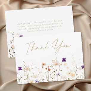Elegant Romantic Wildflower Bridal Shower Thank You Card