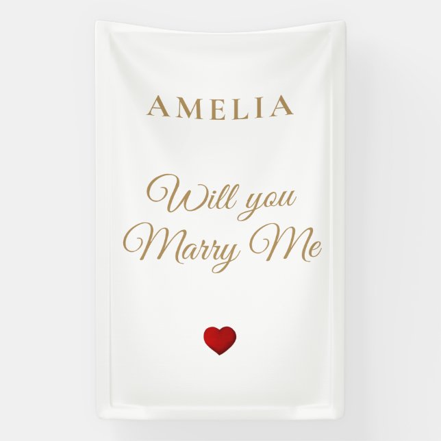 Elegant Romantic Will You Marry Me Proposal Banner (Vertical)