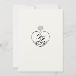 Élégant romantique monogramme Classic Faire-part d