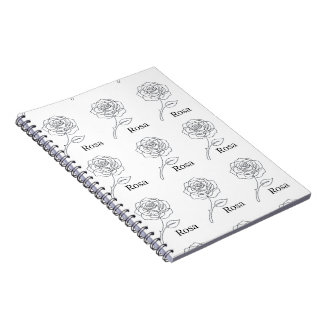 Elegant "Rosa" One Line Art Journal