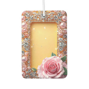 Elegant Rose and Jewel Frame Air Freshener