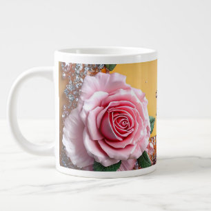 Elegant Rose and Jewel Frame Large Coffee Mug