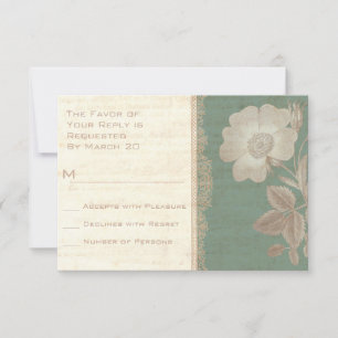 Elégant Rose antique Vintage Verdigris Patina RSVP