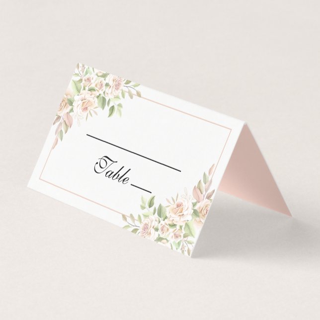 Elégant Rose aquarelle rose Mariage floral (Front)