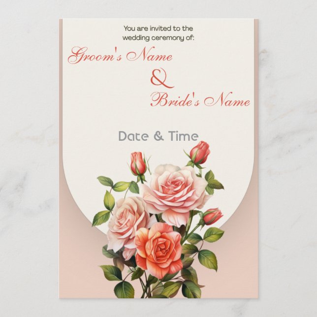 Elegant Rose Arch Save the Date Card (Front)