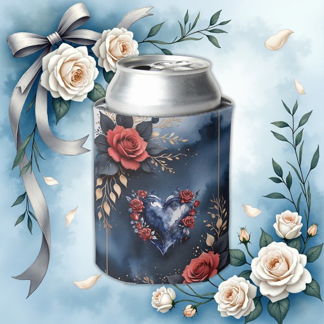 Elegant rose arrangement with golden foliage  can cooler (Creator Uploaded)