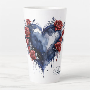 Elegant rose arrangement with golden foliage latte mug