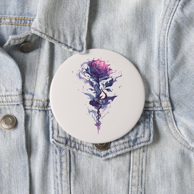 Elegant Rose Art  4 Inch Round Button (In Situ)