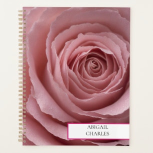 Elegant rose , Black Spiral Planner 