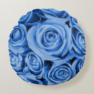 Elégant Rose bleu Coussin rond