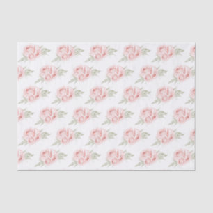 Elegant Rose Blush Pink Floral  Tissue Paper