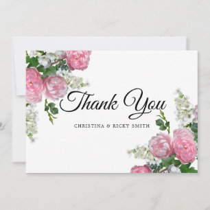 Elégant Rose Bouquet Fleurs Mariage Merci