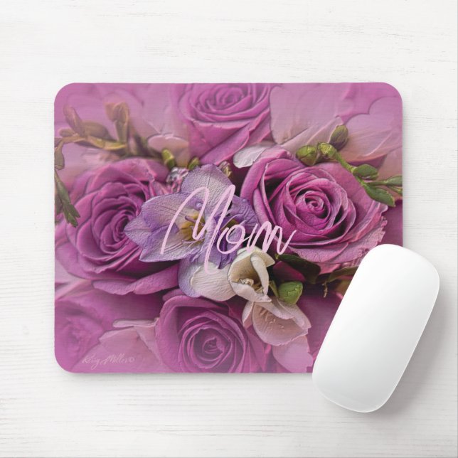 Elegant Rose Bouquet Mouse Pad (With Mouse)