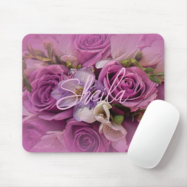 Elegant Rose Bouquet Mouse Pad (With Mouse)