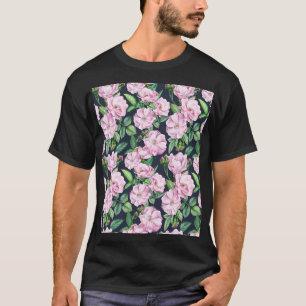 Elegant Rose Branches Watercolor T-Shirt