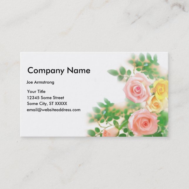 Elegant Rose Business Card (Front)