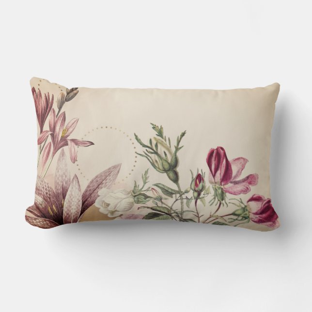 Élégant Rose chalet Coussin Lumbar esthétique (Recto)