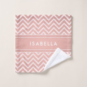 Elégant rose Chevron Motif Girly Faux Rose or