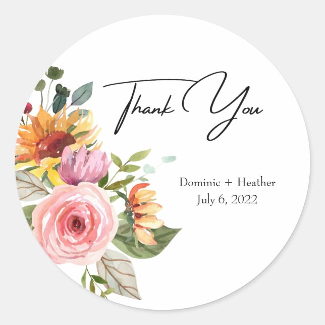 Elegant Rose Chic Classic Round Sticker (Front)
