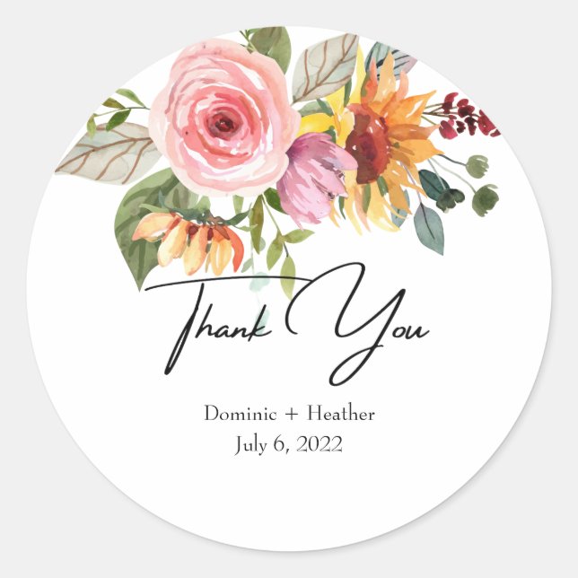 Elegant Rose Chic Classic Round Sticker (Front)