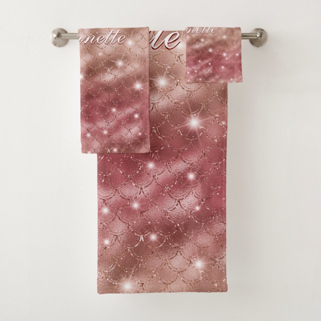 Elégant Rose chic Gold Mermaid Faux Parties scinti (En situation)