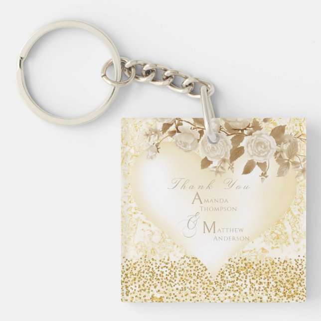 Élégant Rose chic Monogram Gold (Devant)