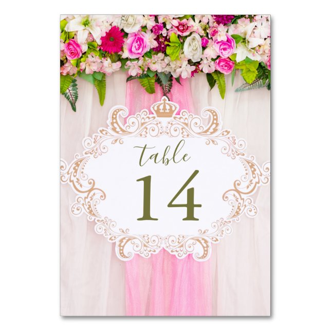 Élégant rose clair fleuri Numéro de table (Par défaut)