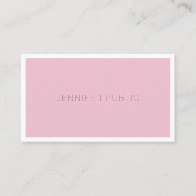 Elegant Rose Colour Modern Minimalistic Template Business Card (Front)