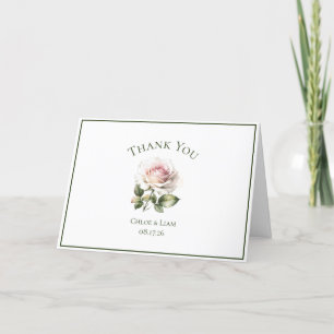 Elégant Rose de jardin rose Merci Mariage de fleur