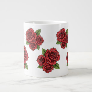 Elegant Rose Design Large Coffee Mug