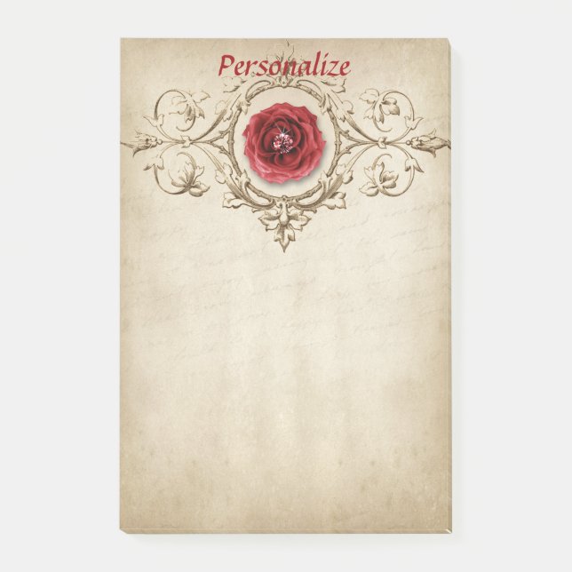 Elegant Rose Diamond Personalize Post-it Notes (Front)