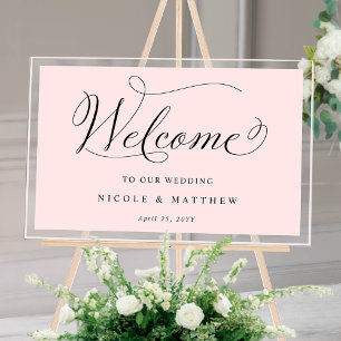 Élégant Rose Dusty Mariage Bienvenue signature acr