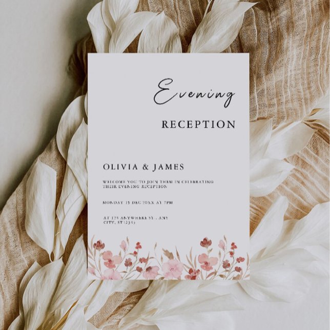 Elegant Rose Evening Reception Invitation (Elegant Rose Evening Reception Invitation)