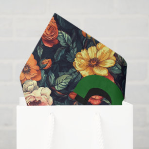 Elegant Rose Floral 30Th Birthday Tissue Paper