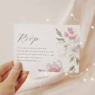 Elégant rose Floral Quinceanera QR Code RSVP