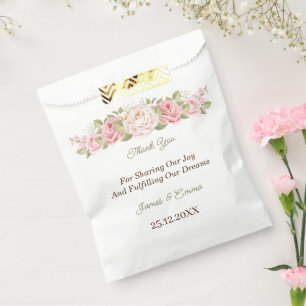 Elegant Rose Flower Custom Favour Bag
