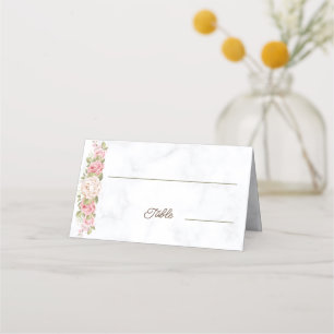 Elegant Rose Flower Custom Wedding Place Card