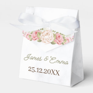 Elegant Rose Flower Customized Favor Box
