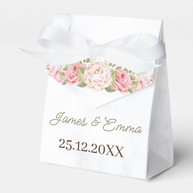 Elegant Rose Flower Customized Favor Box (Front Side)