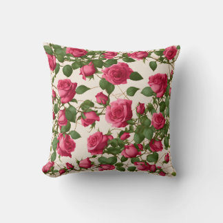 "Elegant Rose Flower Design Throw Pillow – A Touch