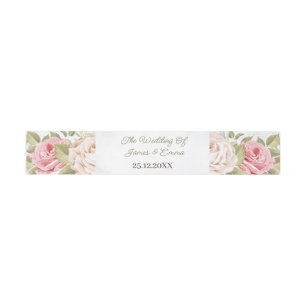 Elegant Rose Flower Personalized Invitation Belly Band