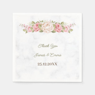 Elegant Rose Flower Personalized Napkin