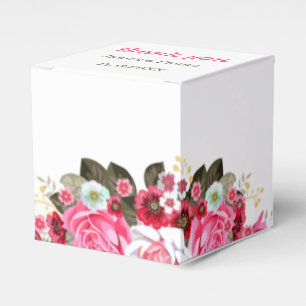 Elegant Rose Flower Personalized Wedding Favor Box