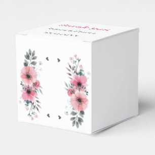 Elegant Rose Flower Personalized Wedding Favor Box